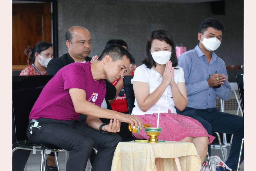 สสช. ม.ทักษิณ จัดพิธีทำบุญถวายเพลพระภิกษุสงฆ์ ครบรอบ 3 ปี การจัดตั้งหน่วยงาน